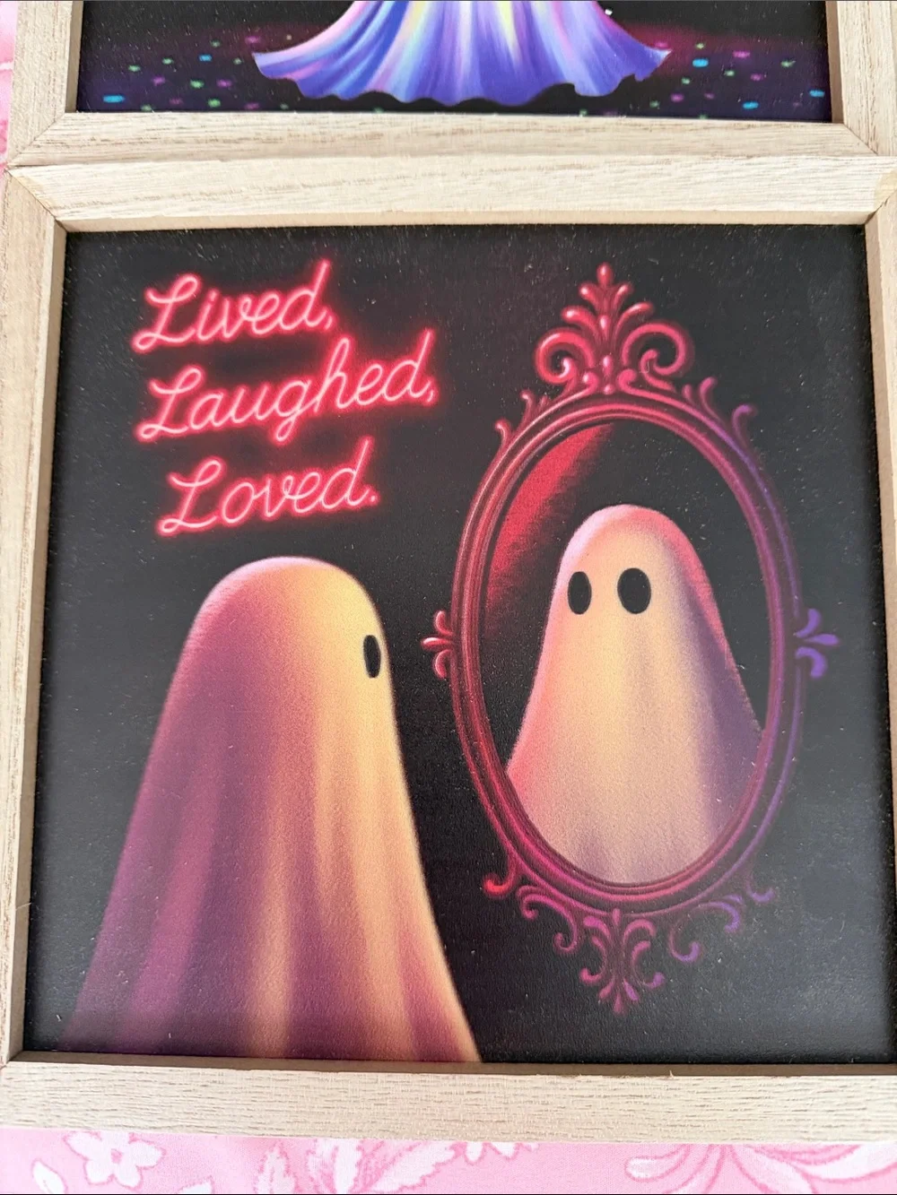 NWT-Target Bullseye Ghost Wall Art Set of all 4 Pink, Black, Cream